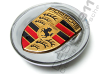 Wheel Cap "Large Crest" Chrome with gold crest for Porsche